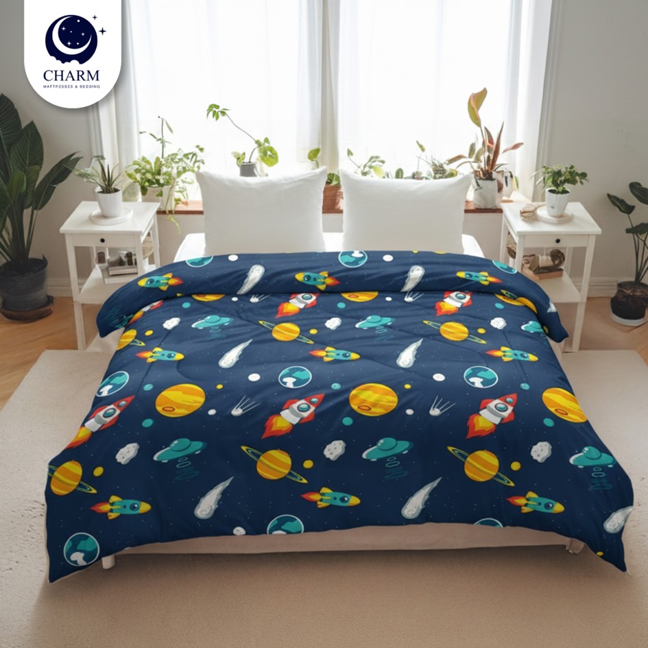 ผ้าห่มนวม 150×200 ซม. (5 ฟุต) CHARM ลาย GALAXY คอลเลคชั่น DREAMY_0